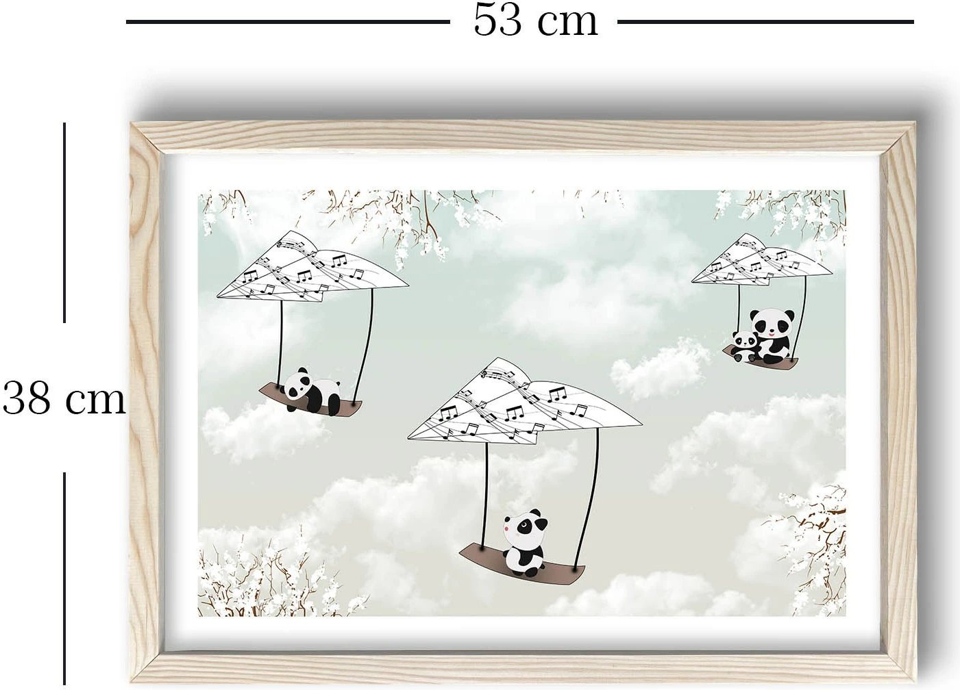 Pikturë dekorative me kornizë MDF, Wallity, 38x53cm, e zezë/e bardhë/gri e çelët