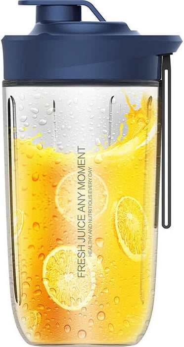 Blender portabil Deerma DEM-NU06, 400 ml, pa kabllo, Blu