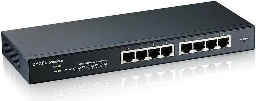 Switch i menaxhuar Zyxel GS1900-8, 8x1GbE RJ-45, i zi