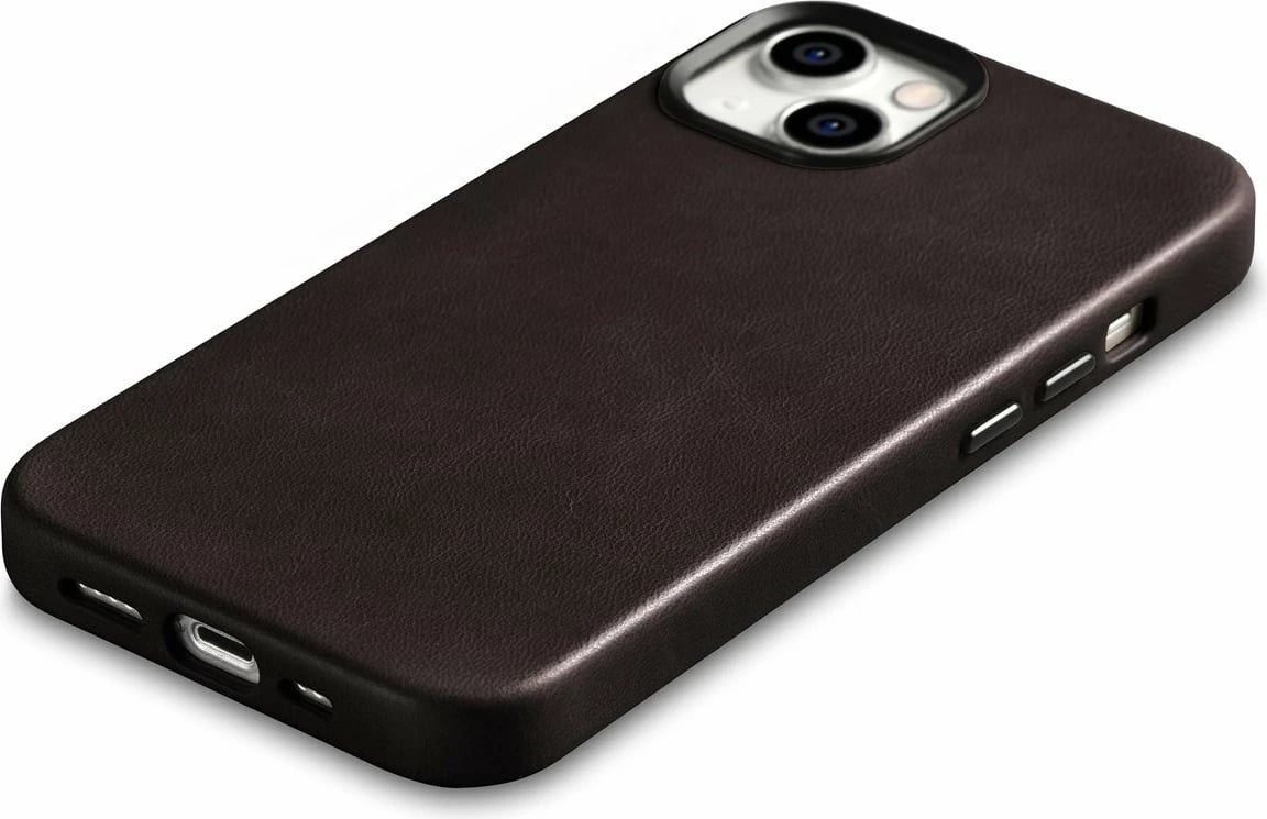 Mbështjellës iCarer Oil Wax Premium për iPhone 14 Plus, lëkurë natyrale, MagSafe, Kafe