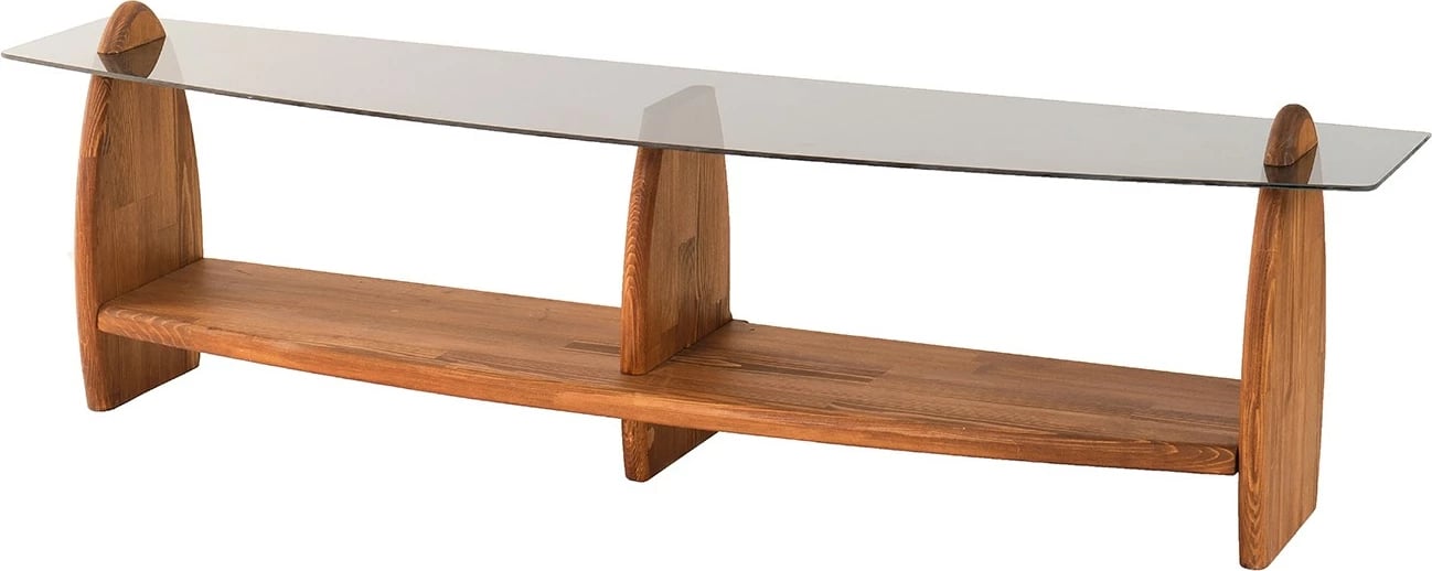 Komodë TV Skye Decor, ngjyrë gështenjë dhe fume