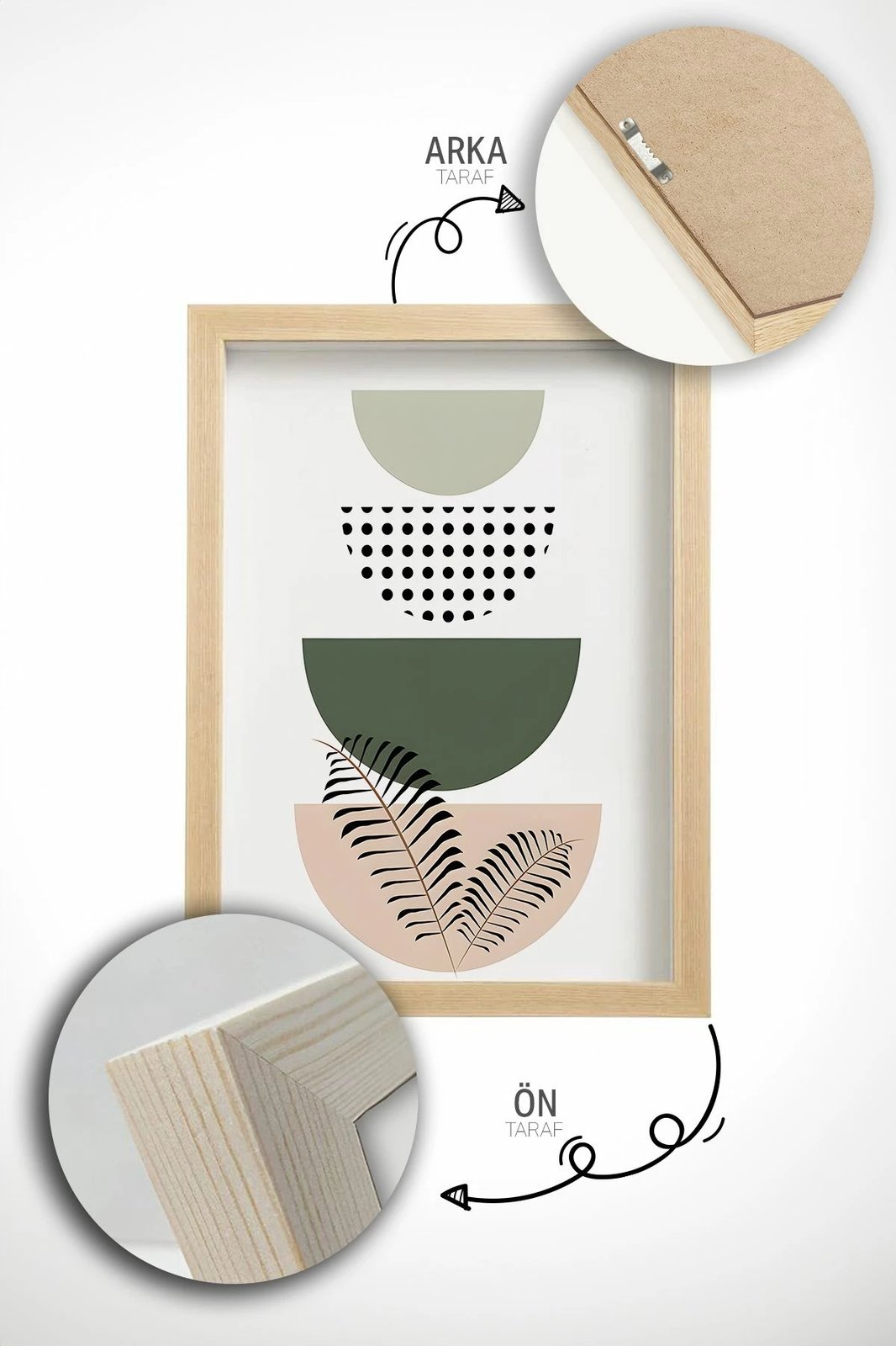 Pikturë dekorative me kornizë (3 copë), Wallity, Artvmodel10-Ahsap