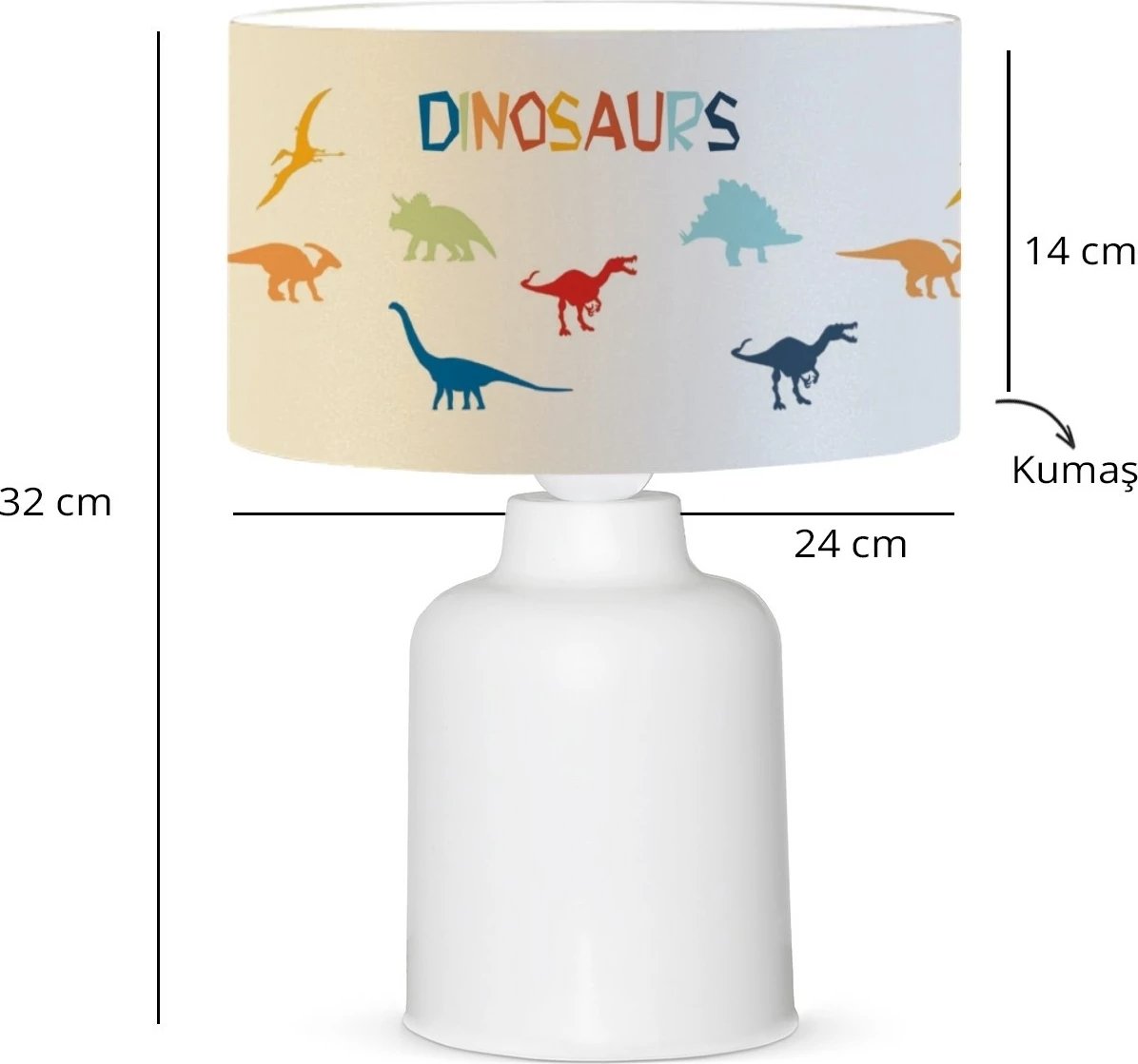 Llambë tavoline Opviq, AYD-3048, shumëngjyrëshe, dizajn me dinozaurë