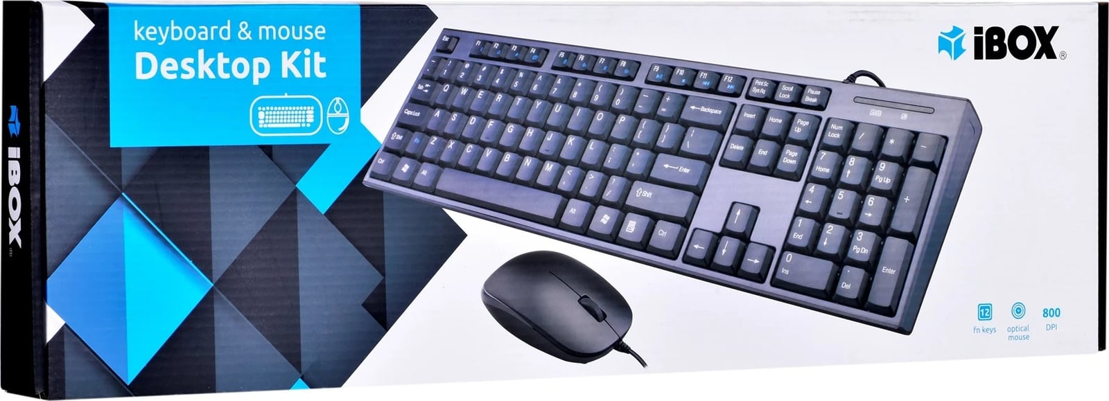 Tastierë dhe maus IBOX IKMS606, USB, QWERTY, Anglisht, E zezë Tastierë dhe maus IBOX IKMS606, USB, QWERTY, Anglisht, E zezë