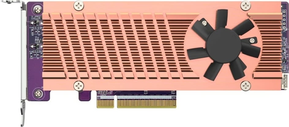 Kartë zgjerimi QNAP QM2-2P-384A, 2x M.2 NVMe, PCIe 3.0, me ftohje, Portokalli
