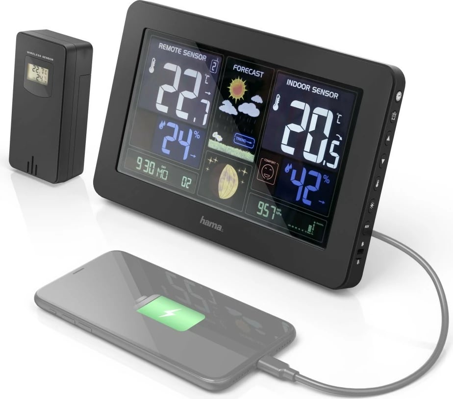 Stacion moti Hama 186380 Premium me USB, me sensor pa tela, i zi