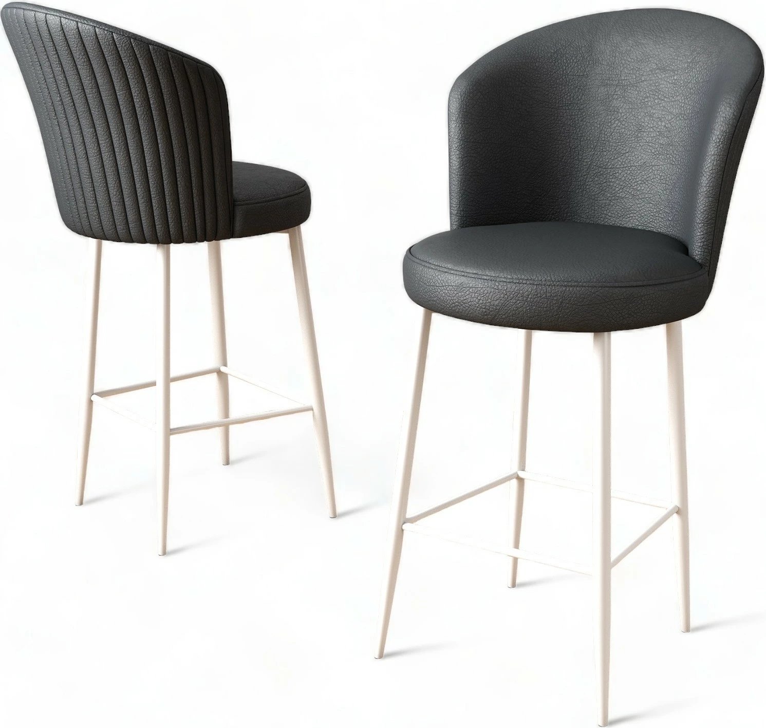 Set karrigesh për bar (2 copë), Hanah Home Uras, antracit, e bardhë