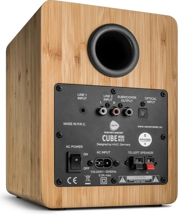 Sistem zëri Wavemaster CUBE MINI NEO, 2.0 kanale, Bluetooth, 36W, Bamboo