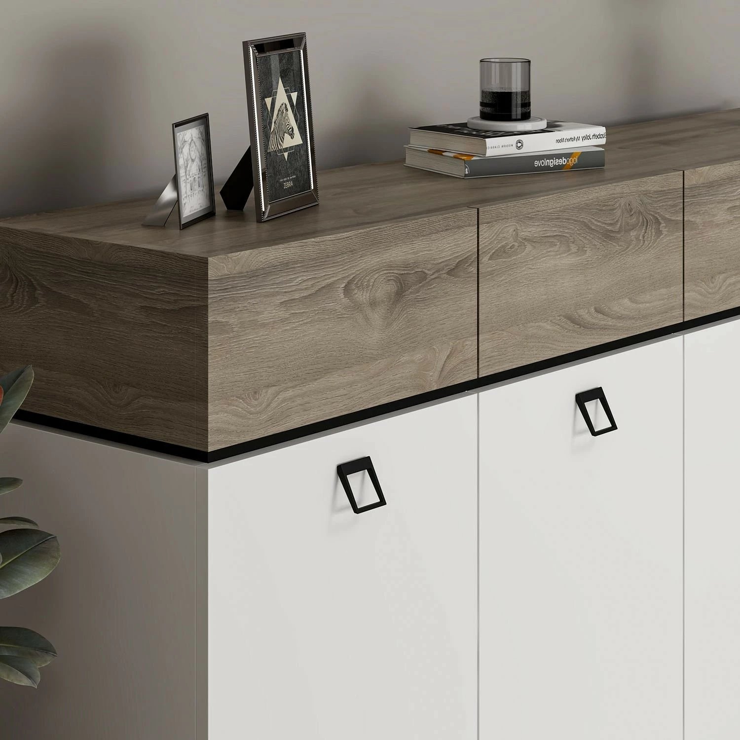 Konsol Skye Decor, Zara, e bardhë, e zezë