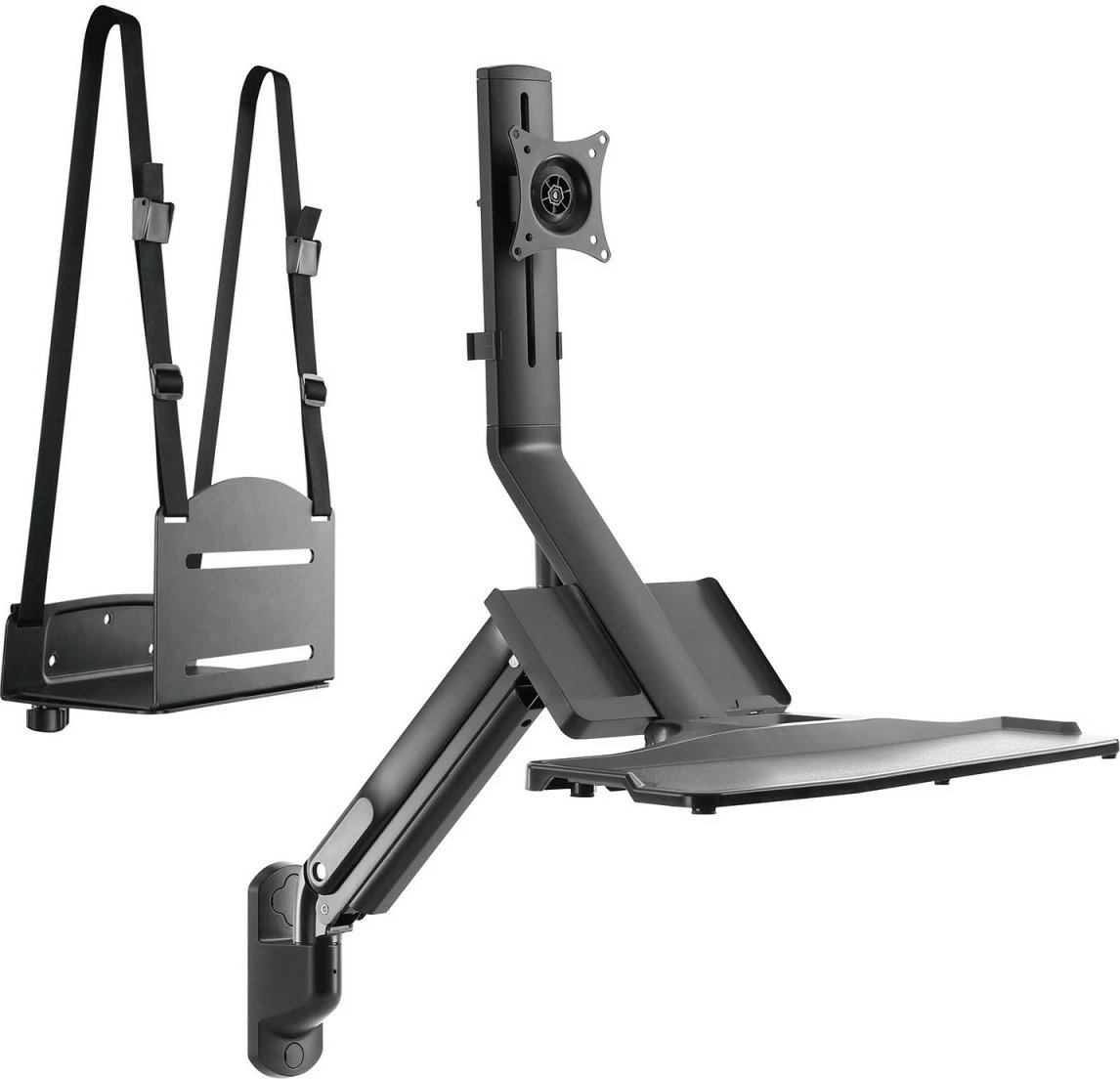 Mbajtëse muri për monitor dhe tastierë Maclean MC-838, për kompjuter, e zezë