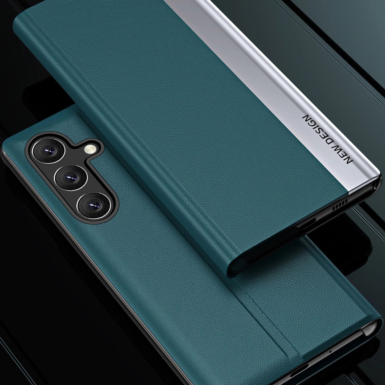 Mbështjellës Hurtel Sleep Case Pro për Samsung Galaxy A24 4G, me kapak dhe qëndrim, Kaltër
