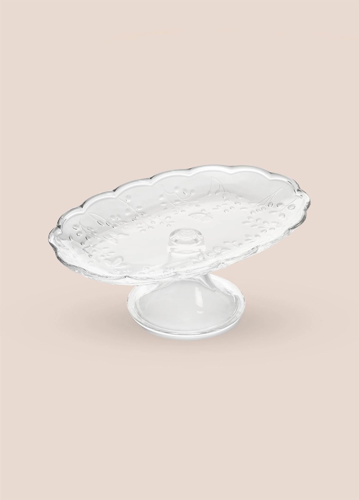 Pjatë për servirje tortash Hermia, qelq transparent, CAM0498