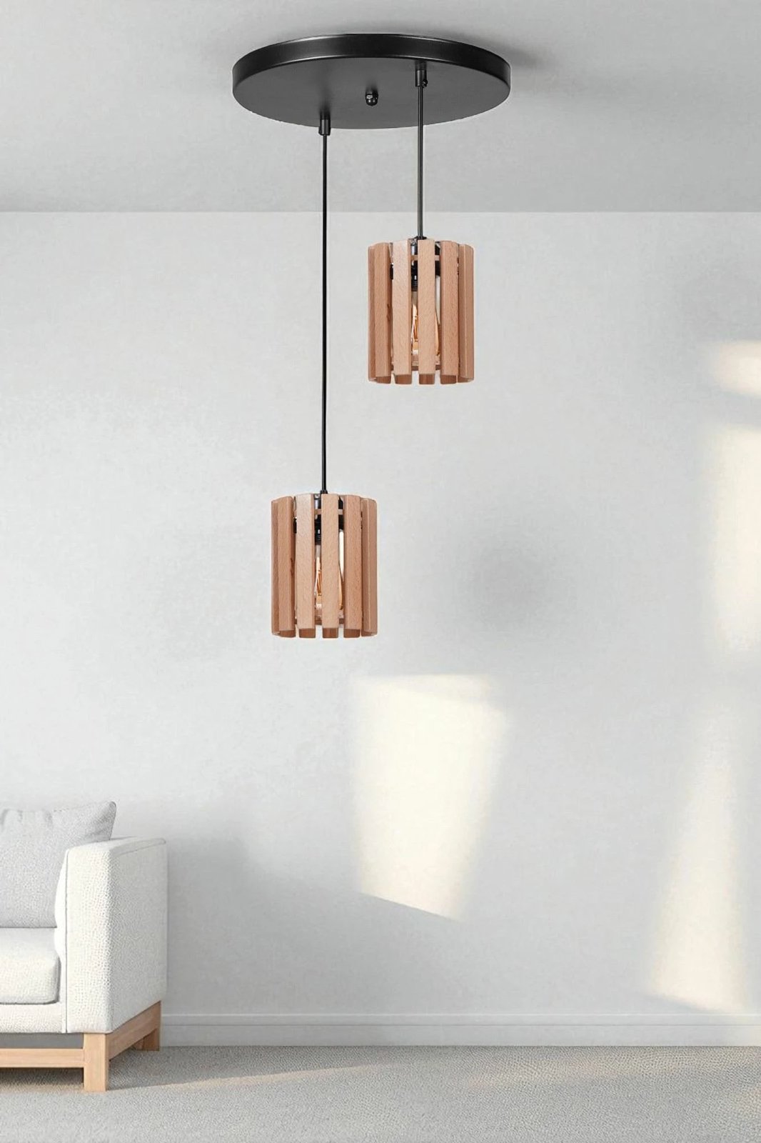 Llambë tavani Opviq, ngjyrë lisi dhe e zezë, 9075-2