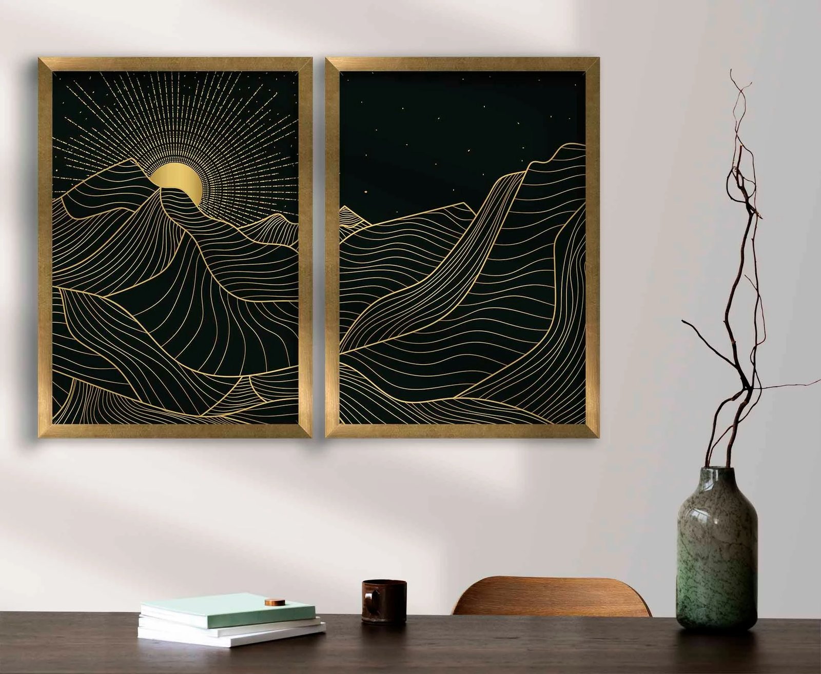 Pikturë dekorative me kornizë, 2 copë, Wallity, 2P3853NISCT-009