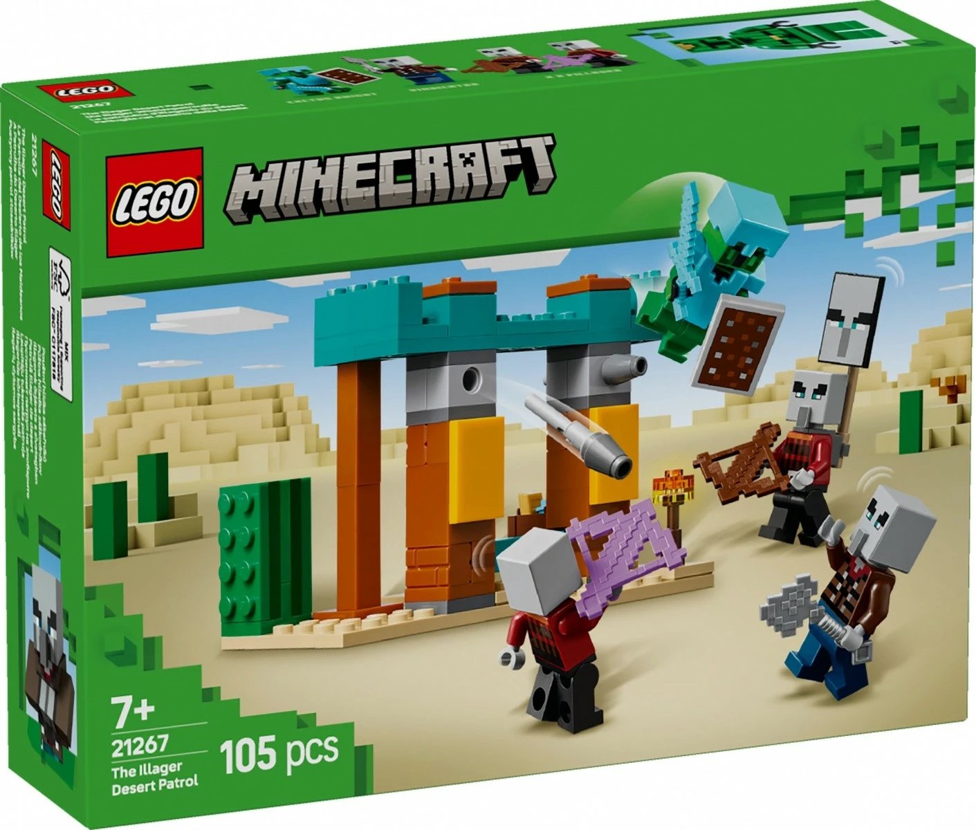 Set LEGO Minecraft Desert Raider Patrol 21267, 105 pjesë, për fëmijë, Plastikë