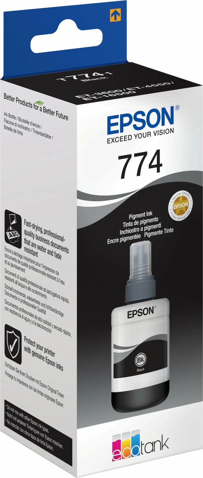 Shishe bojë Epson T7741 Pigment Black, 140 ml, EcoTank ET-4550 ET-3600 ET-16500, e zezë