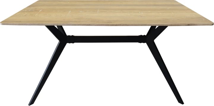 Tavolinë Ezali, sipërfaqe sonoma, këmbë metalike të zeza, 140x80x75cm