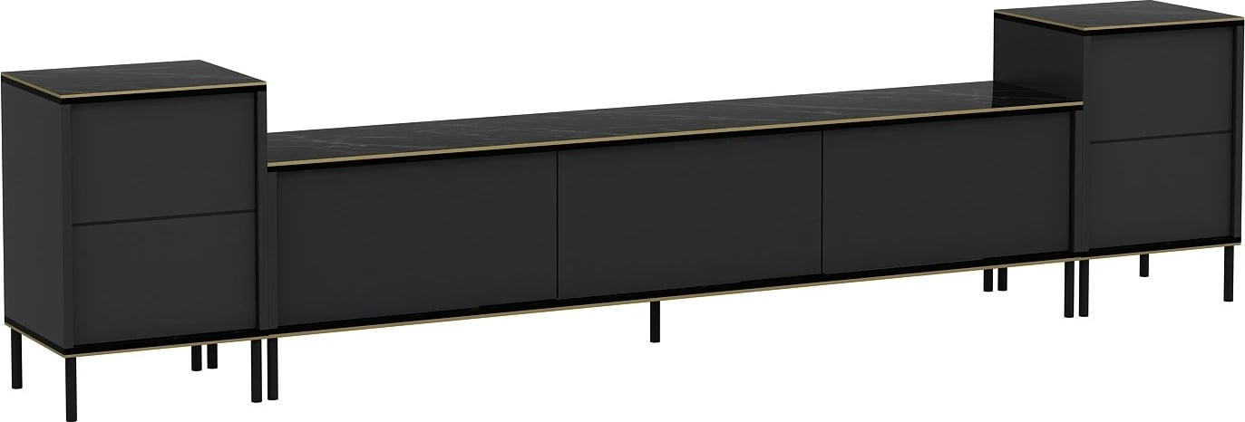 Komodë televizori Skye Decor, ngjyrë antracit, 3 pjesë