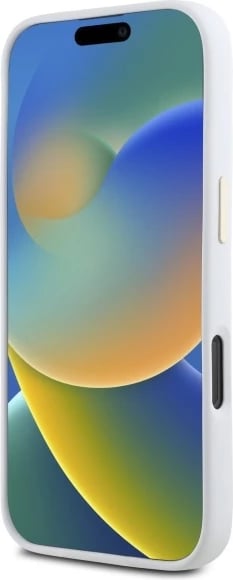 Mbështjellës Guess Silicone Logo Strass 4G për iPhone 16 Pro, Bardhë