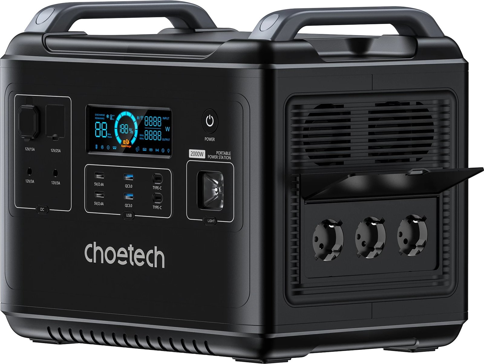 Stacion portativ energjie Choetech BS006 Super Mini, 1997Wh, 2000W, LiFePO4, i zi