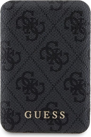 Mbështjellës Guess 4G Metal Logo për iPhone 11 + Powerbank MagSafe 5000mAh, Zi, set