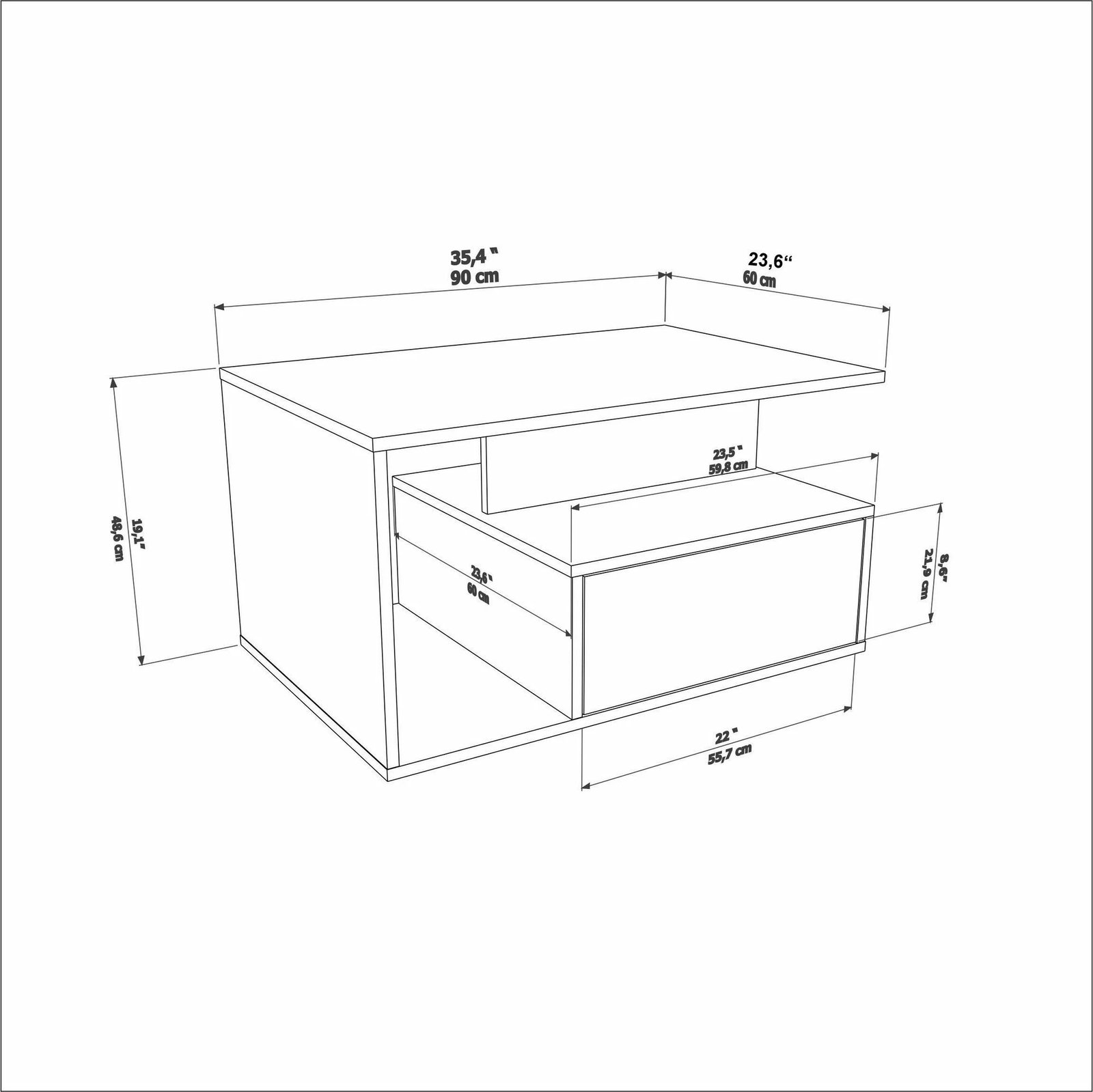 Tavolinë kafeje Skye Decor, ngjyrë arre, Mana