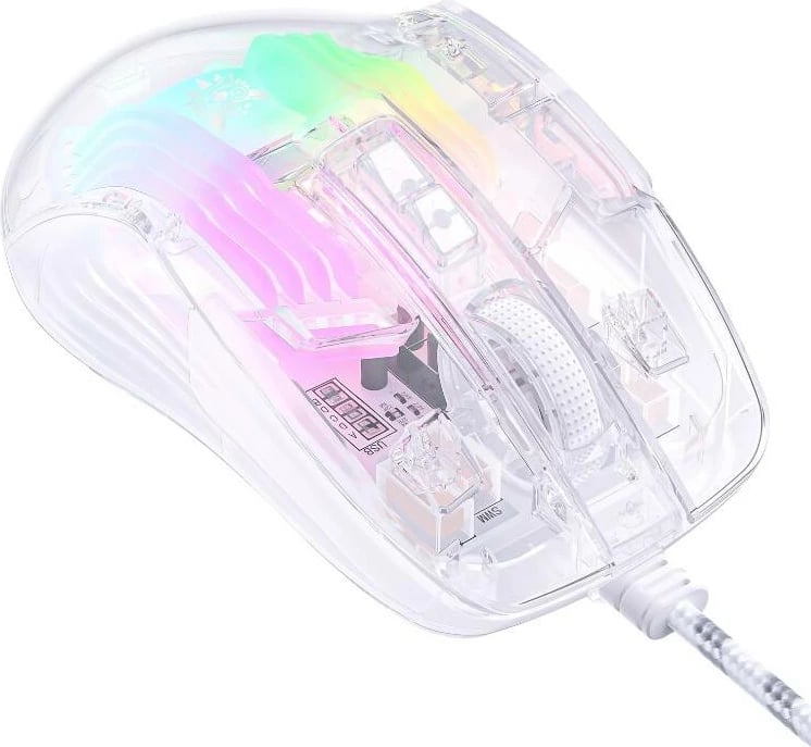 Maus lojërash ONIKUMA CW923 me tela, RGB, Transparent