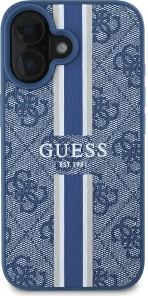 Mbështjellës Guess 4G Printed Stripes MagSafe për iPhone 16, Blu Mbështjellës Guess 4G Printed Stripes MagSafe për iPhone 16, Blu