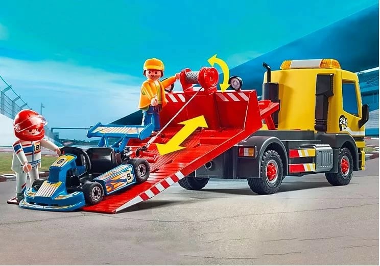 Set lodrash Playmobil City Life 71429, kamion tërheqës me RC, 54 pjesë, me figura, shumëngjyrësh