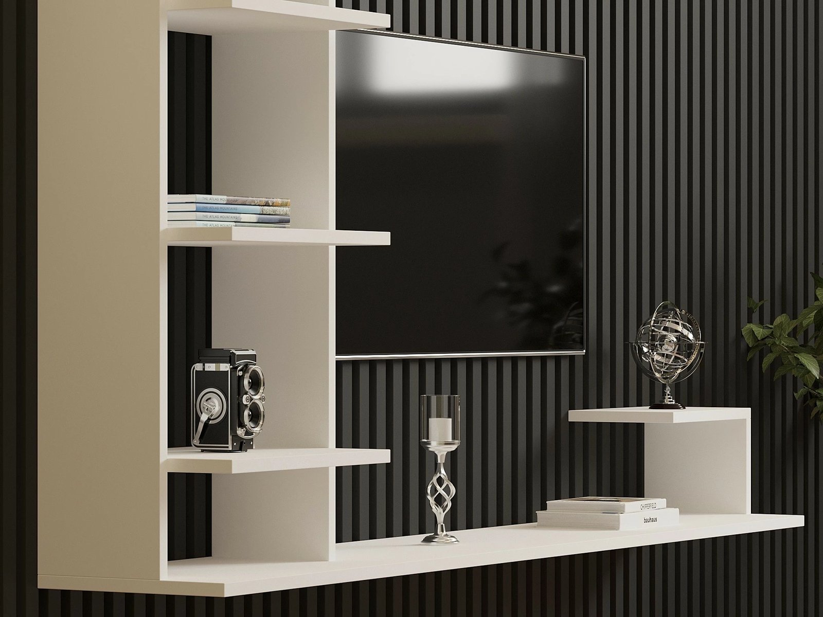 Komodë TV Hanah Home, ngjyrë e bardhë, stil skandinav