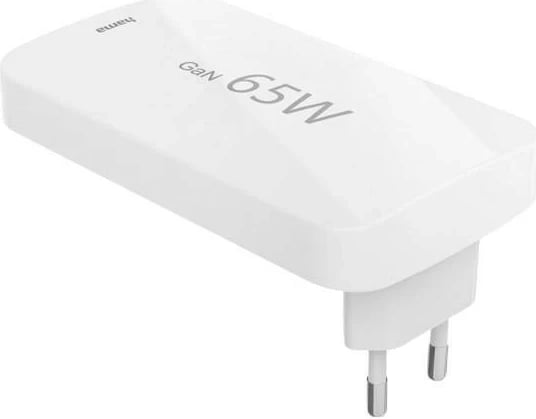 Karikues Hama 65W GaN, 2X USB-C, 1X USB-A, bardhë