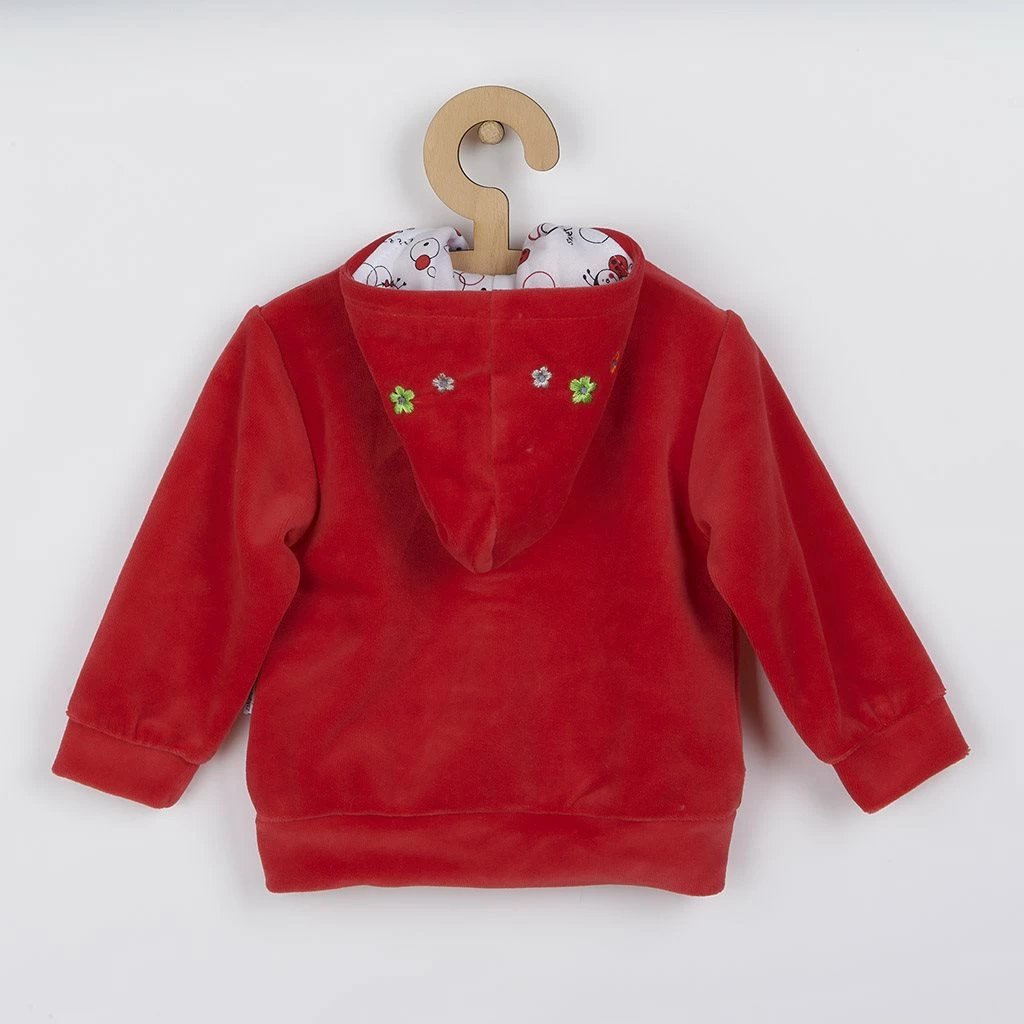 Hanorak bebe me kapuç, NEW BABY, madhësia 68 (4-6m), pambuk 80%/poliester 20%, e kuqe