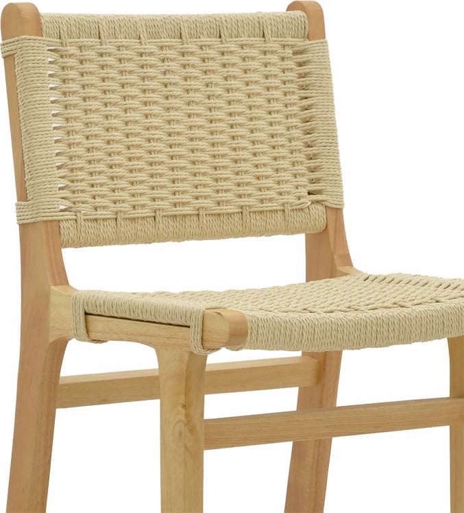 Karrige për bar Julien dru gome natyral-litar natyral 45x46x95cm