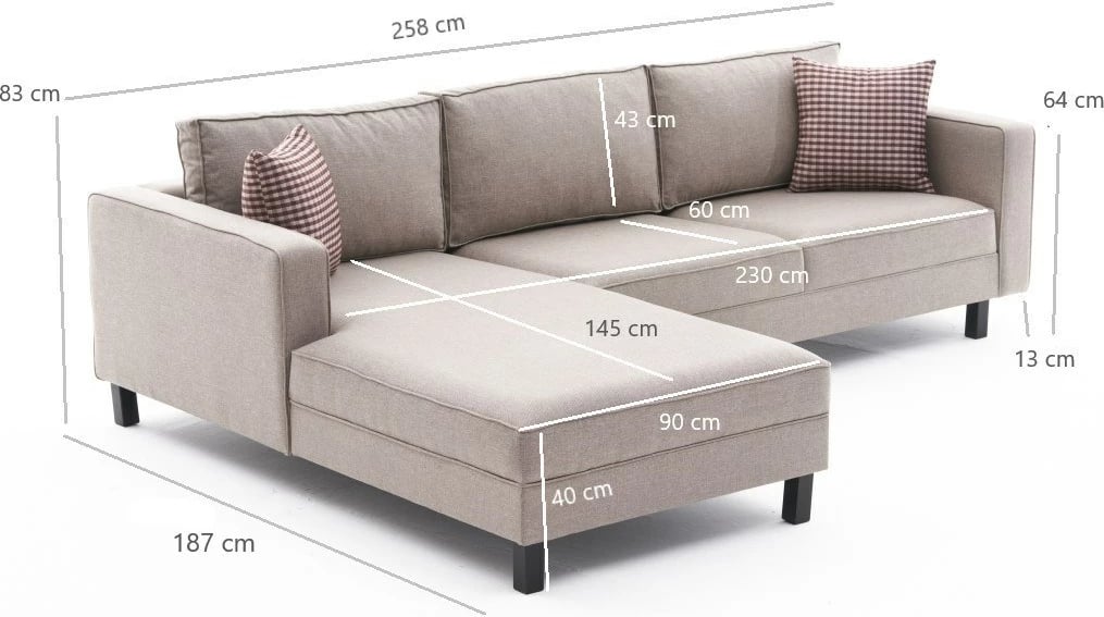 Këndare Atelier del Sofa, Kale Linen, kënd i majtë, krem