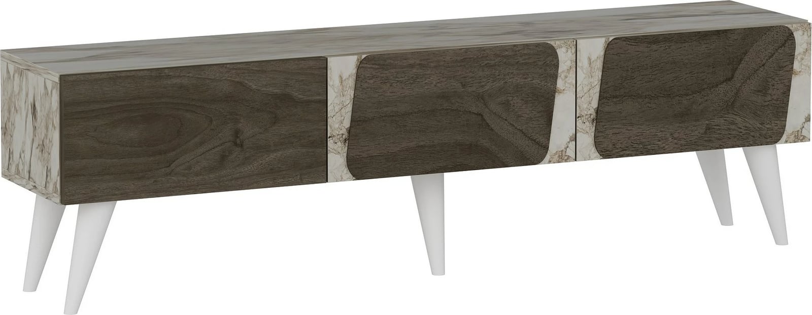 Komodë TV Skye Decor, mermer dhe arre, 150x30x43cm