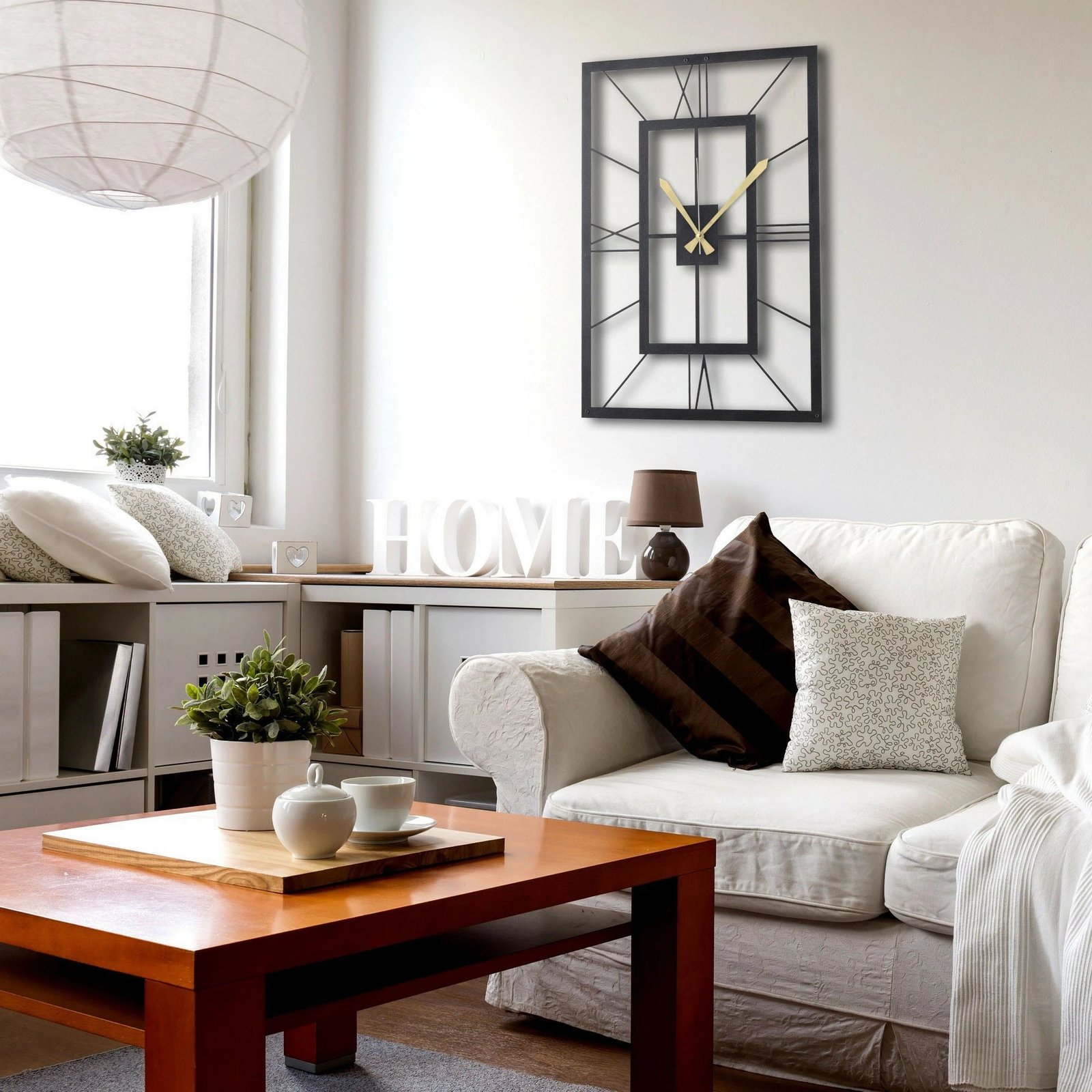 Orë muri dekorative prej metali, Wallity, November, e zezë, 49x34.5cm