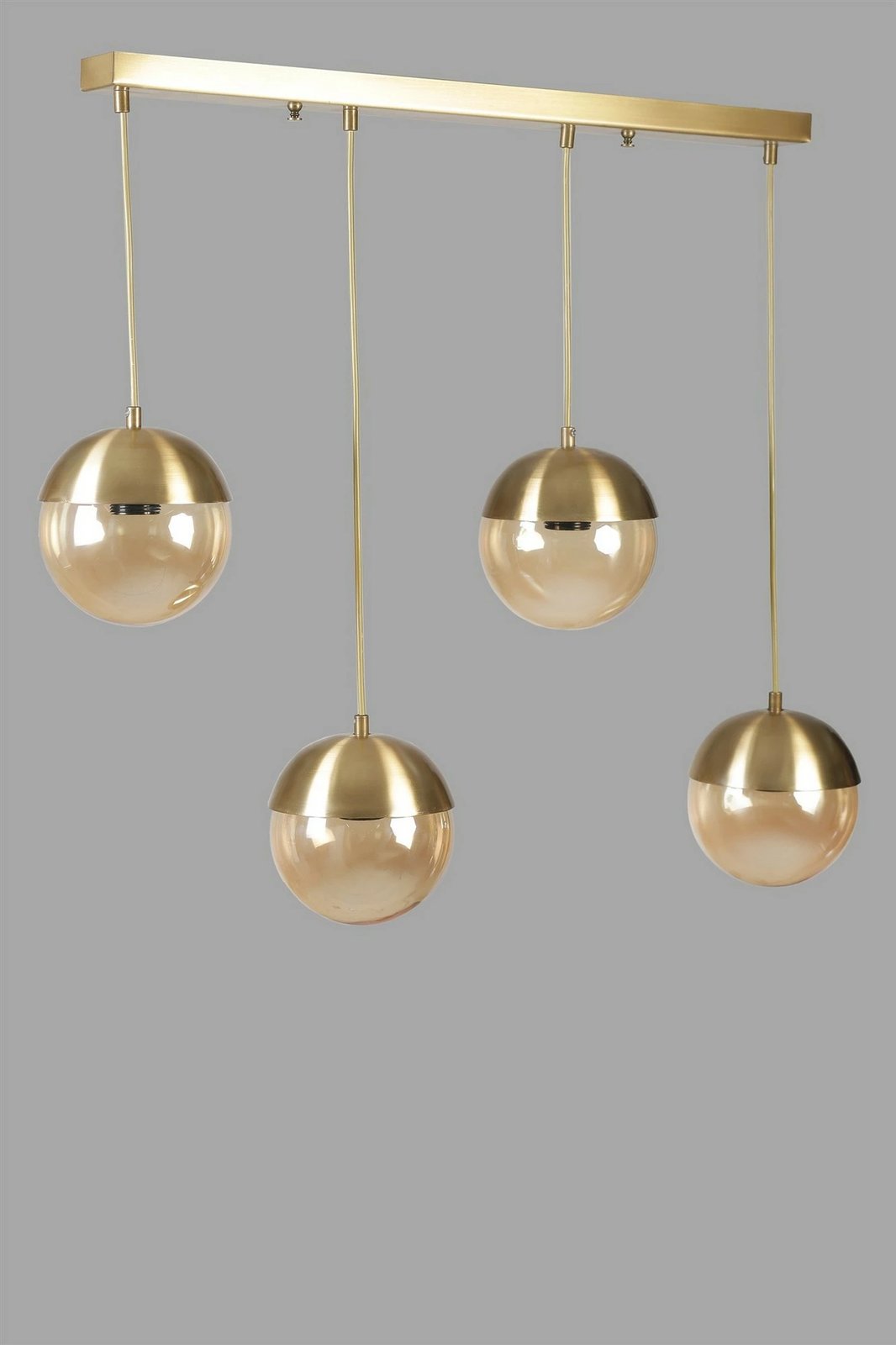 Llambë tavani Opviq, 4 sfera, ngjyrë ari, xham bal