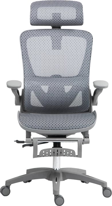 Karrige pune menaxheri Zenyk, rrjetë speciale, e zezë dhe e bardhë, 63x70x126cm