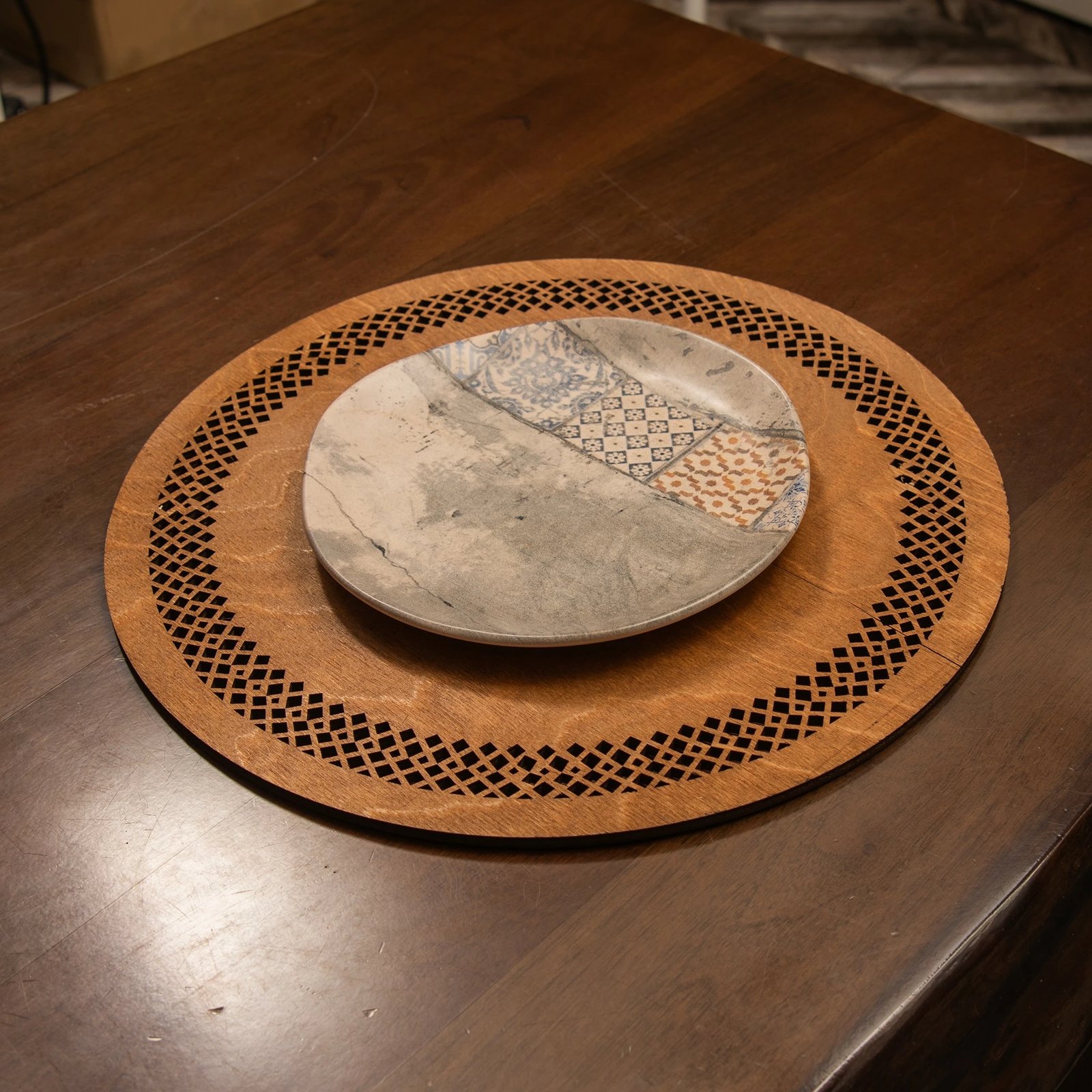 Set nënshtruesish tavoline prej druri, Hermia, Selçuk, ngjyrë arre, 6 copë