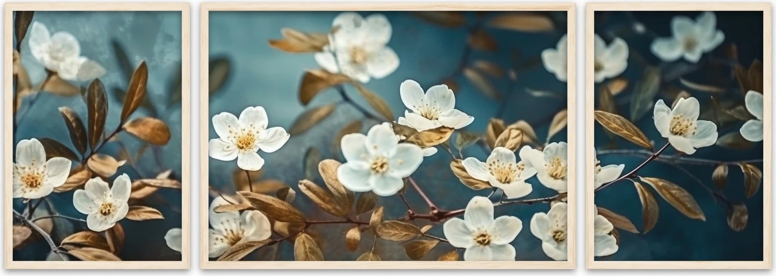 Set pikturash dekorative me kornizë, MDF, shumëngjyrëshe, 3 copë, Wallity, Huhu312, 50x140cm