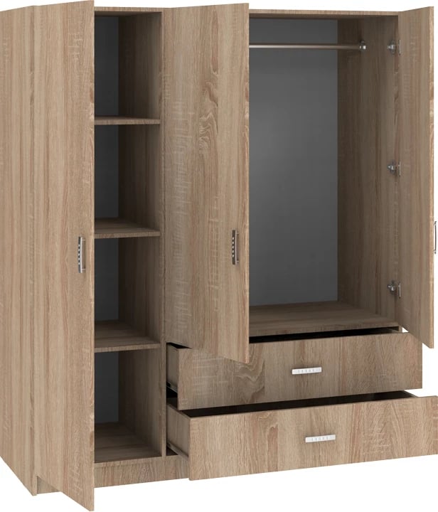 Dollap tre-dyerësh Royal, ngjyrë sonoma, 150x58x177cm