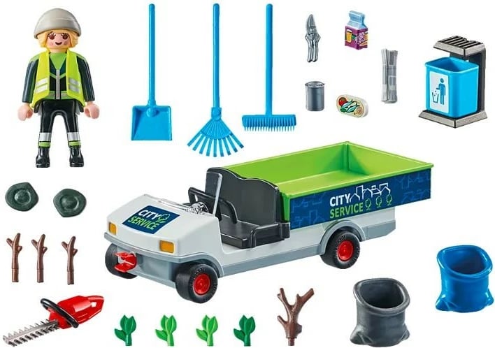 Set lodrash Playmobil City Action 71433, pastrim qyteti, makinë elektrike, 42 pjesë