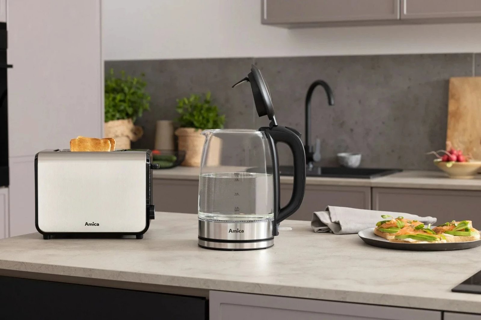 Çajnik elektrik Amica KD 2050G, 1.7 L, 2200 W, Transparent