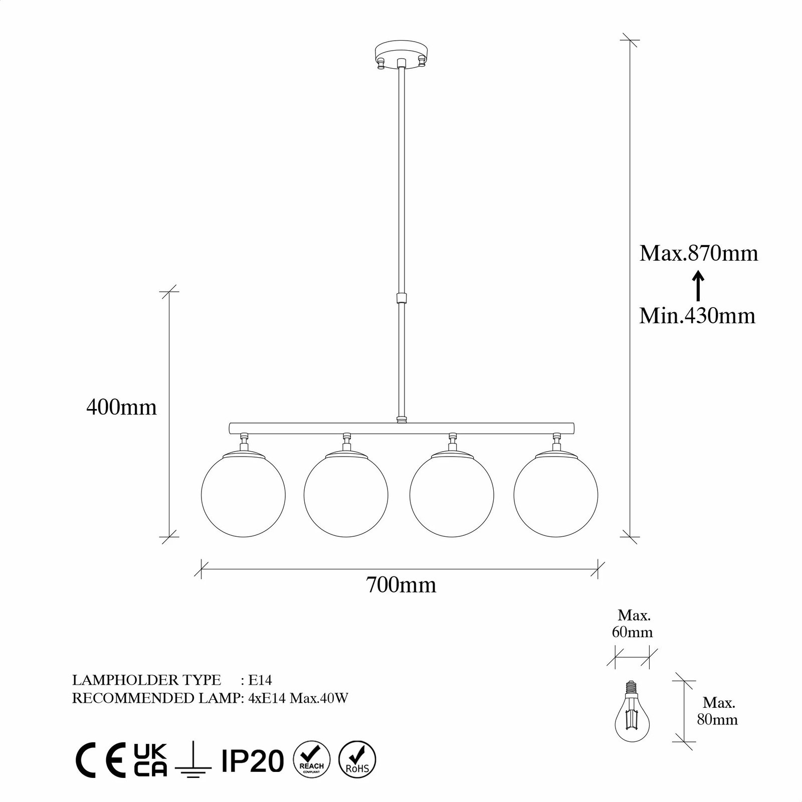 Llambë tavani Opviq Fazli, e zezë dhe antike, 70x15x43-87cm