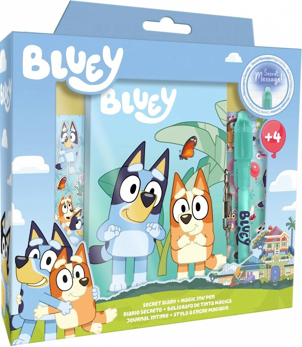 Set ditari Bluey Kids Euroswan BY00007 me stilolaps magjik dhe ngjitëse, për fëmijë Set ditari Bluey Kids Euroswan BY00007 me stilolaps magjik dhe ngjitëse, për fëmijë