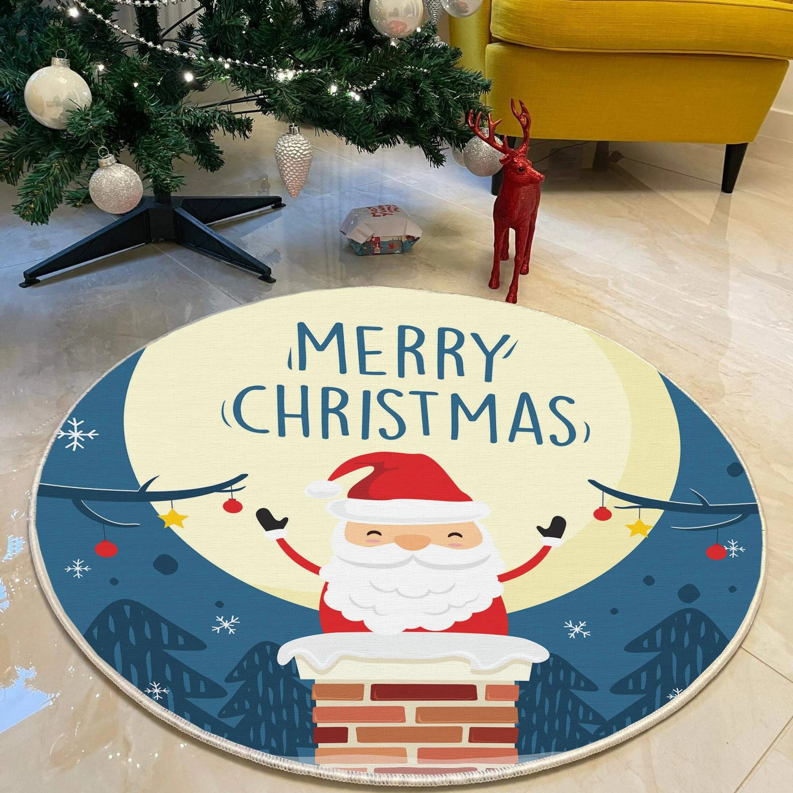 Qilim i rrumbullakët, shumëngjyrësh, 130cm, Conceptum Hypnose, Woopamuk462