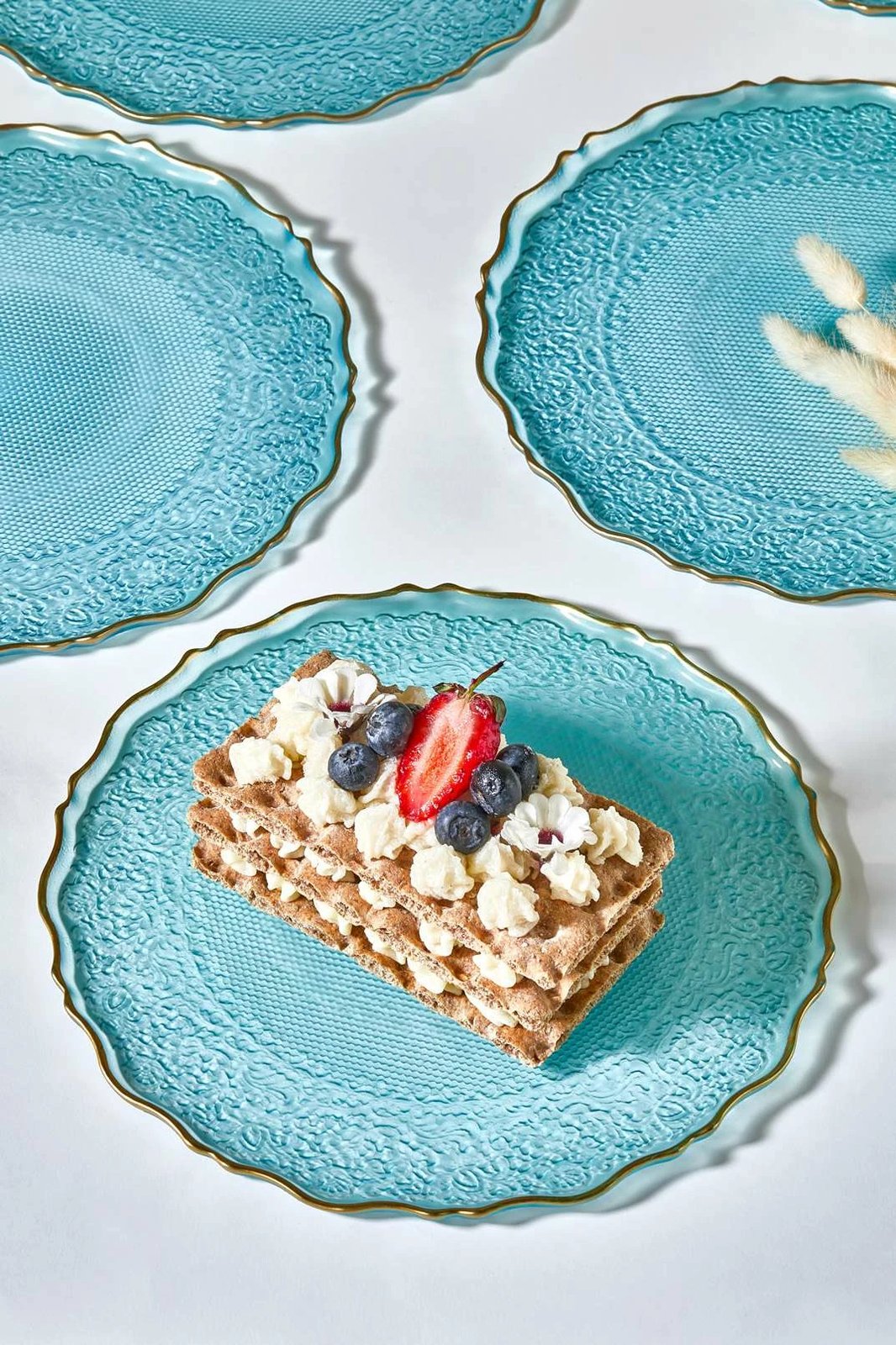 Set pjatash ëmbëlsirash (6 copë), Hermia, Goblen - ngjyrë tyrkiz