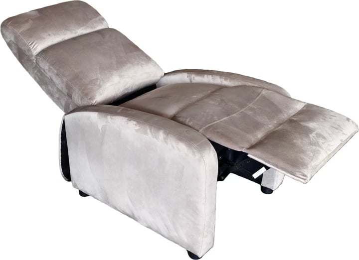 Fotel relaksues Norva, kadife gri, 68.5x86x100cm