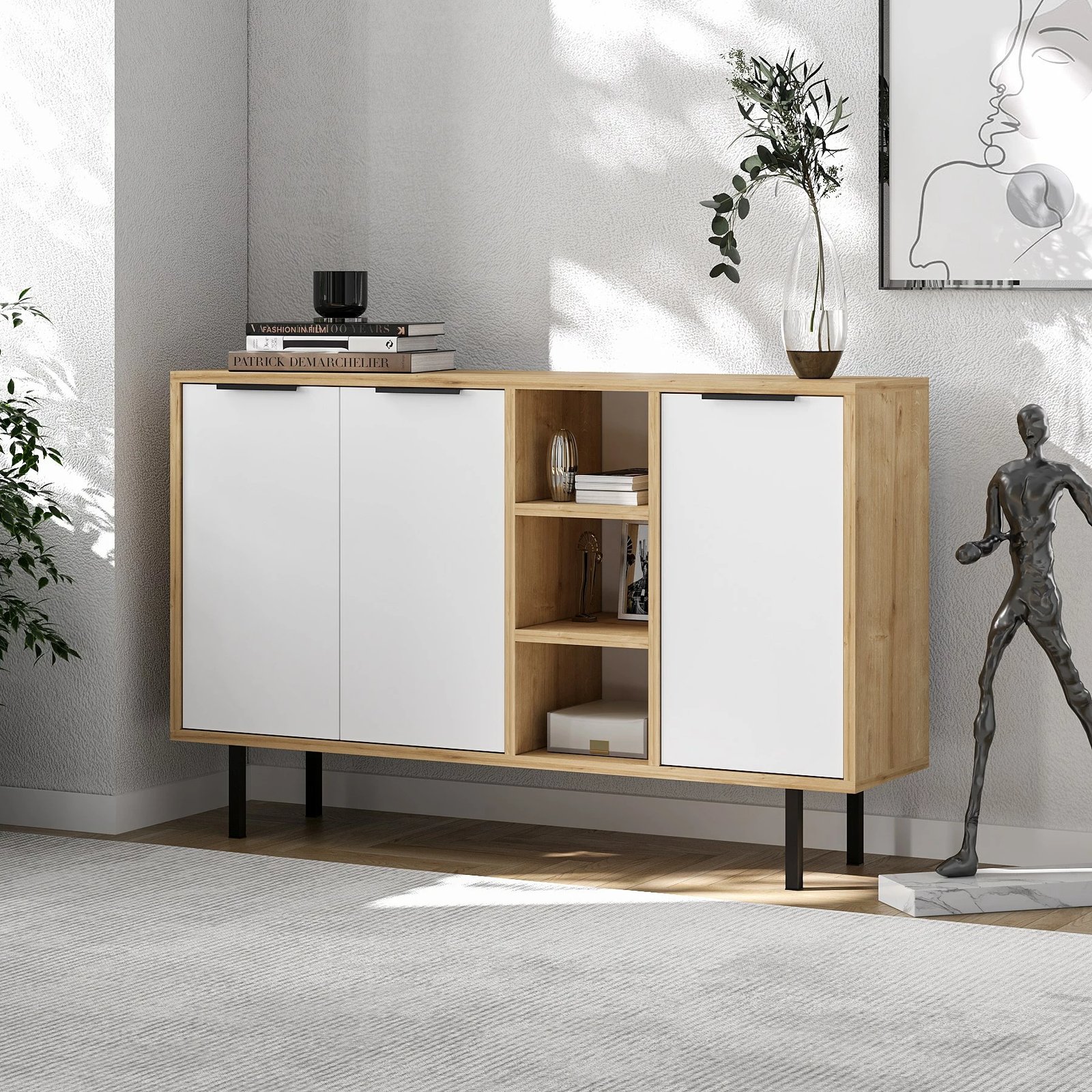 Konsolë Skye Decor, Viyana - lis safir, e bardhë