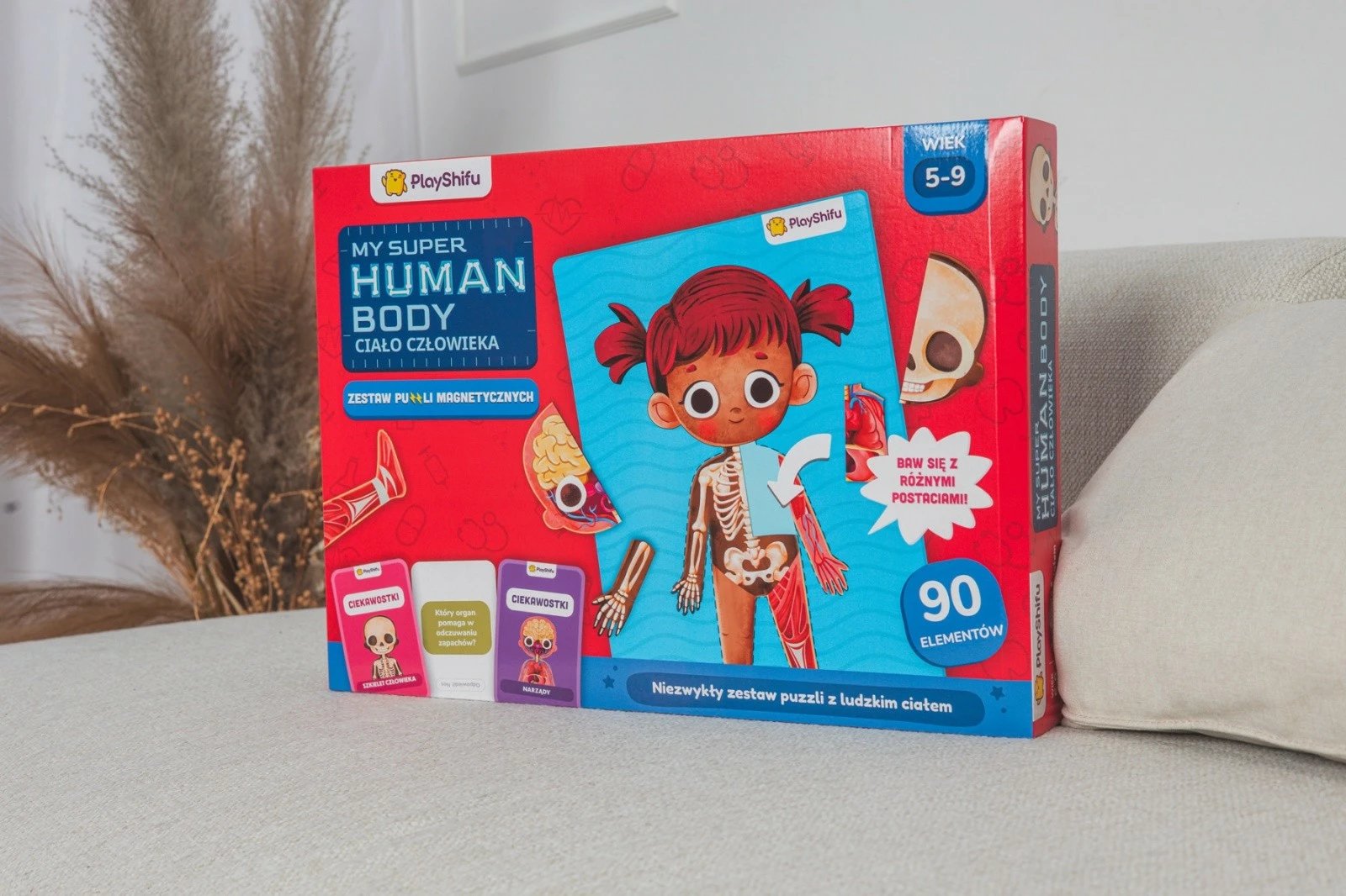 Set edukativ magnetik, PlayShifu, My Super Human Body 011-BLM0012, 90 pjesë, tabelë magnetike, moshat 5-12, set